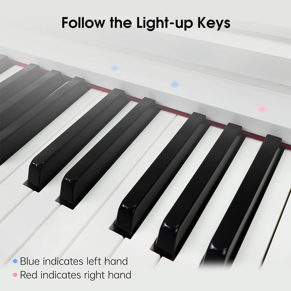 TheONE Smart Piano TOP1X Classic White Guided by Lights