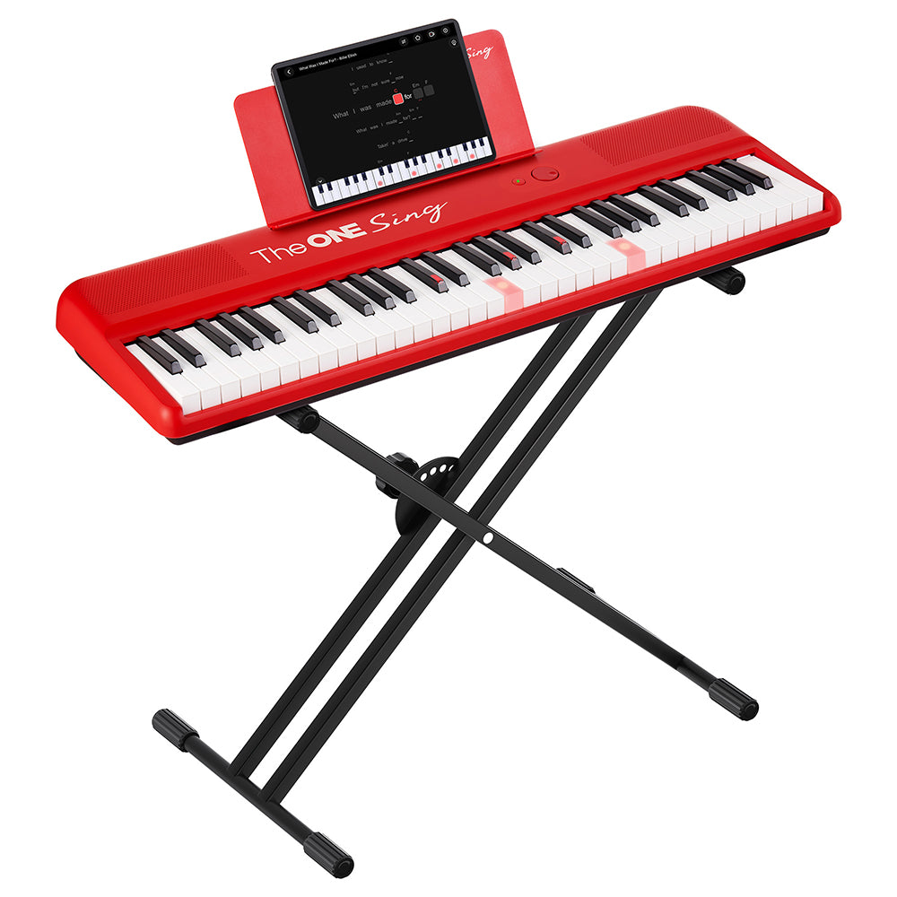 TheONE Sing Smart Piano - red keyboard stand