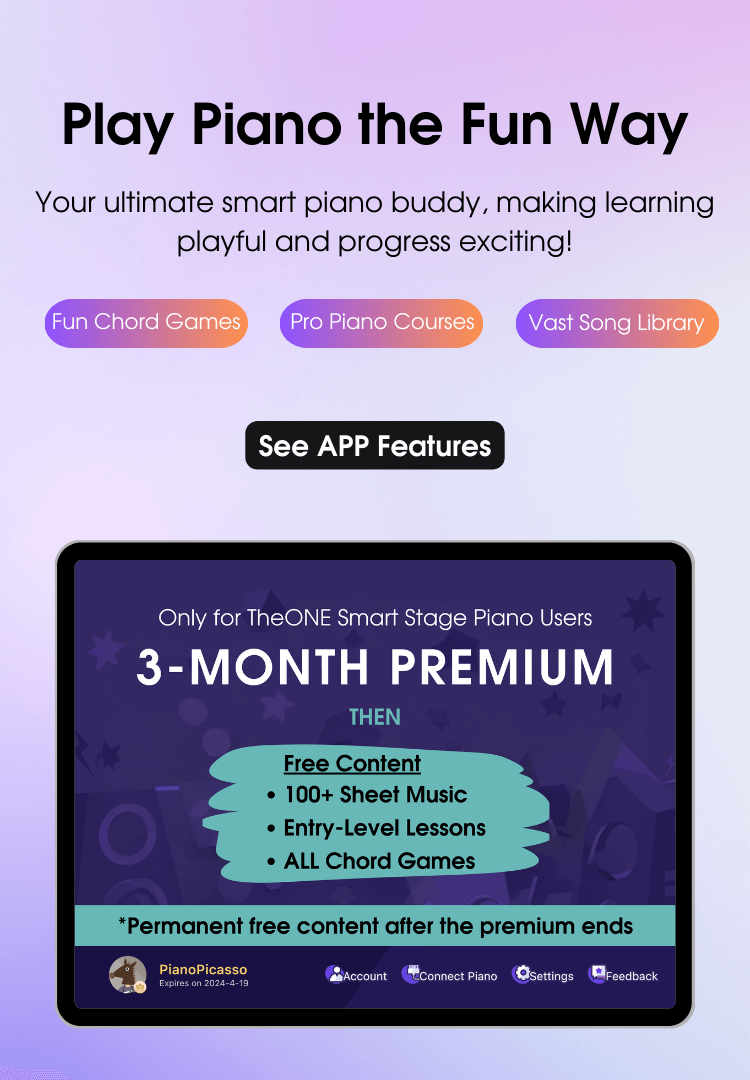TheONE Smart Piano App 3 month Premium Intro