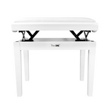 TheONE High Gloss Adjustble Piano Bench Gloss White Adjusted