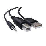 E-Drum USB A to 3.5mm Audio & USB 2.0B Adapter Cable