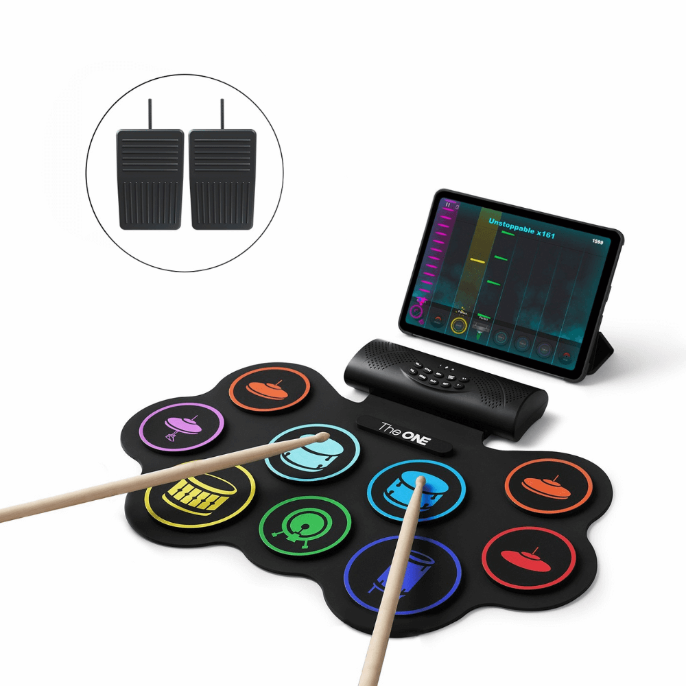 The ONE TRD Portable Electronic Drum Set, 9 Pads Roll-up Drum Set with Free Smart App