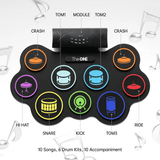 The ONE TRD Portable Electronic Drum Set, 9 Pads Roll-up Drum Set with Free Smart App