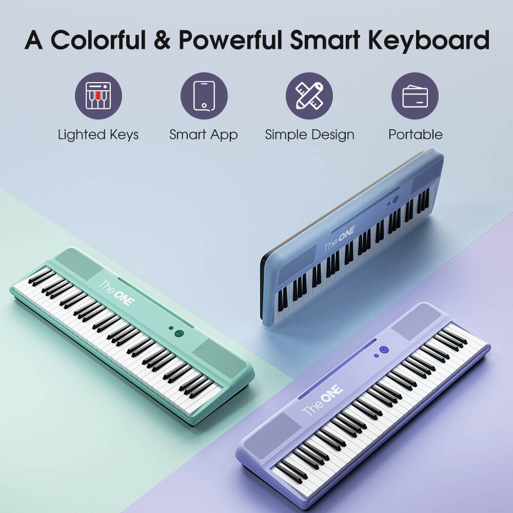The ONE COLOR Smart Keyboard, Portable and Light up Keyboard with Bluetooth for Beginners | The ONE Music