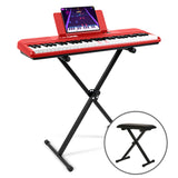 TheONE Smart Piano COLOR Red Keyboard+X Stand+Bench