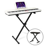 TheONE Smart Piano COLOR White Keyboard+X Stand+Bench