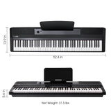 TheONE Smart Piano NEX Black Sizes and Weight