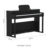 TheONE Smart Piano TOP1X Matte Black Sizes and Weight