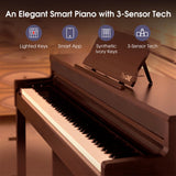 The ONE TOP2 Smart Piano Pro, Escapement 88 Keys Graded Hammer Action Weighted Home Piano