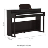 TheONE Smart Piano TOP2 Rosewood Sizes and Weight