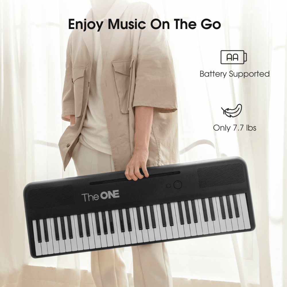 The ONE COLOR Smart Keyboard, Portable and Light up Keyboard with Bluetooth for Beginners