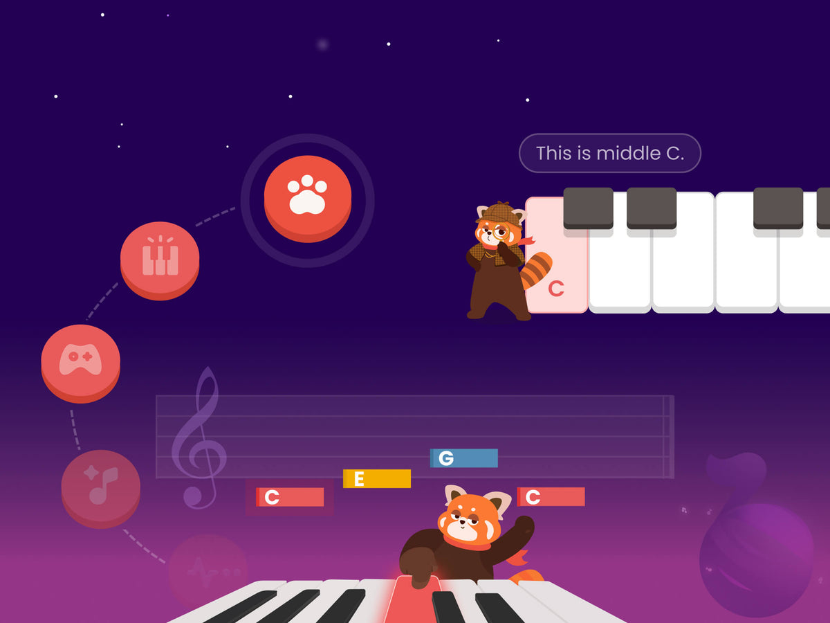 The ONE Smart Piano App lesson sequence supporting structured rhythm practice