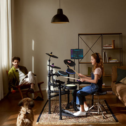 The ONE Polaris Drums, TOD1 Electronic Drum Set, Built-in LED Lights Connected with Drum Learning App