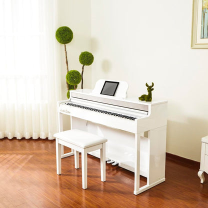 The ONE TOP2S Polished Smart Piano, Weighted Hammer-Action Keyboard with Ivory Feel
